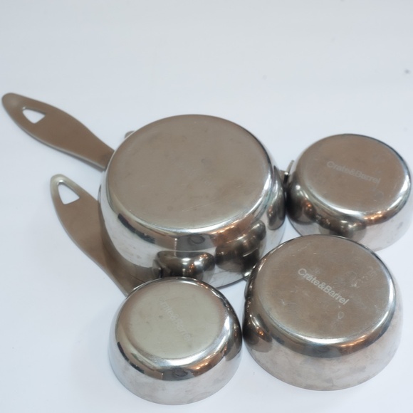 Crate and Barrel Stainless Steel Measuring Cups, Set of 4 - Picture 2 of 3